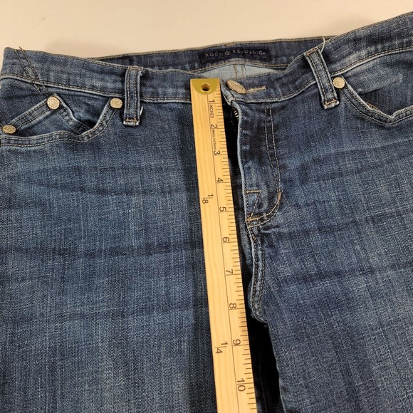 Rock & Republic Jeans Womens 14M 14 32 x 31 Kasandra Blue Bootcut Lowrise - Picture 6 of 12